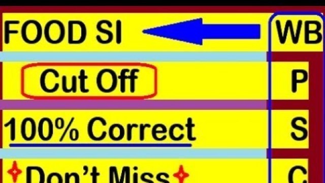 'FOOD SI CUT OFF WBPSC FOOD SI RESULT FOOD SI UPDATE 2018'