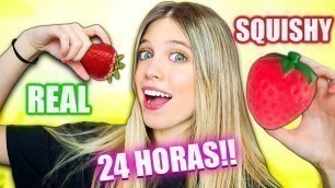 '24 HORAS COMIENDO SQUISHY vs REAL FOOD 