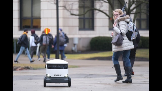 'Starship robots on the campus of Bowling Green State University (BGSU) now making food deliveries'