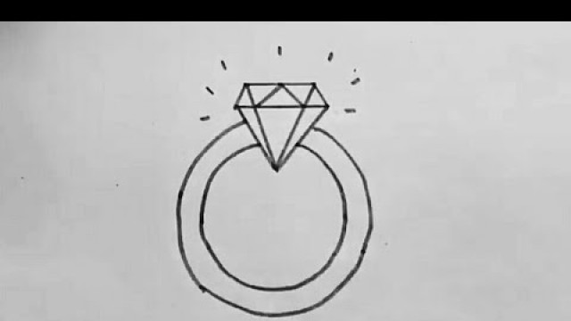 'How to draw a diamond ring. Cute Drawings.'