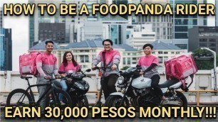 'How To Be A Foodpanda Rider And Earn 30,000 Pesos Monthly'