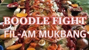 'MUKBANG BOODLE FIGHT | FILIPINO FOOD ~ American eating with hands'