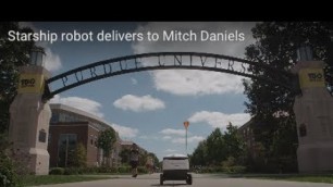 'Starship robot delivers to Mitch Daniels'