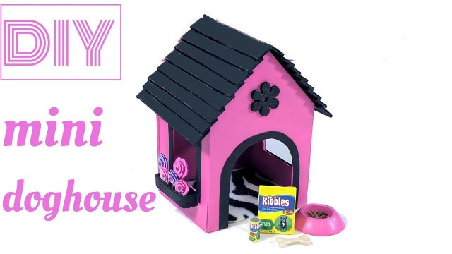 'DIY Miniature Doghouse with accessories (dog food, bowl, flower pot, and bone)'