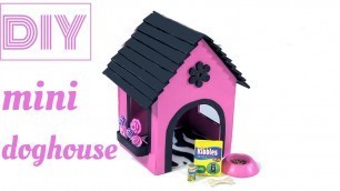 'DIY Miniature Doghouse with accessories (dog food, bowl, flower pot, and bone)'