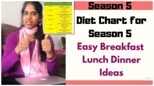 'Diet Chart for Season 5 | Breakfast Lunch Dinner Ideas for Weight Loss |Tamil Weight Loss Challenge'