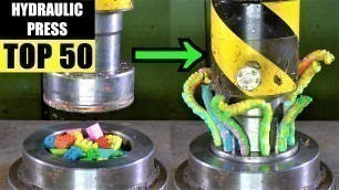 'TOP 50 BEST Hydraulic Press WORM Moments | Satisfying Crushing Compilation'