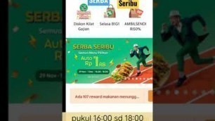 'Promo grabfood Seribu Grab food Serba Seribu (- 1 Des 21)'