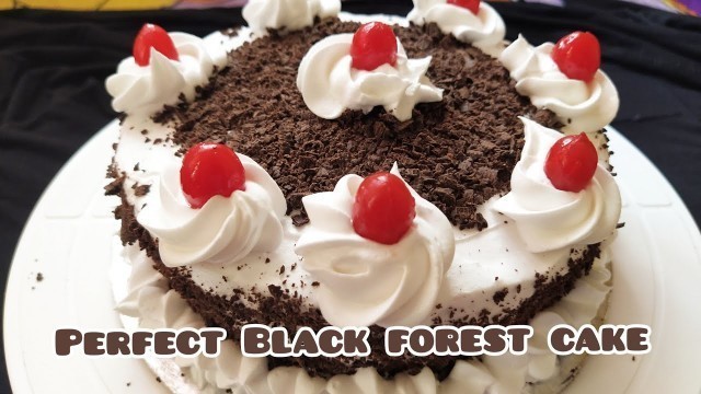 'Black forest cake in otg oven ||perfect and tasty cake recipe#otg #blackforest#pastries#recipe'