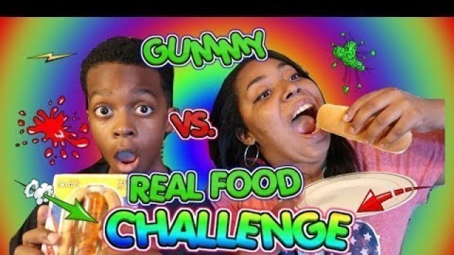 'GUMMY FOOD VS. REAL FOOD CHALLENGE! | Zay\'s Kid Zone'