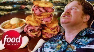 'Casey Devours This 4 LB Classic NY-Style Deli Challenge In Less Than 30 Minutes | Man V Food'