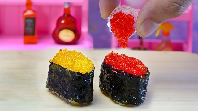 'How To Make Miniature Caviar Sushi Recipe | ASMR Cooking Miniature Food | Mini Cooking'