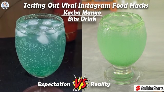 'Testing Out Instagram Food Hacks | Kacha Mango Bite Drink #shorts'