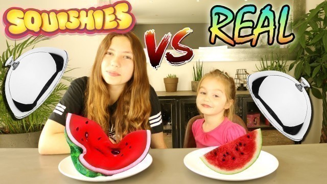 'SQUISHY FOOD VS. REAL FOOD CHALLENGE!!! Squishies ou véritable nourriture ?'