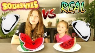 'SQUISHY FOOD VS. REAL FOOD CHALLENGE!!! Squishies ou véritable nourriture ?'