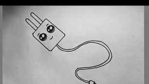 'How to draw a cute charger. Mobile charger. Cute drawings.'