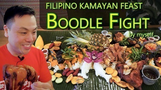 'Tackling A Boodle Fight by myself!  | Massive Filipino Kamayan Feast'