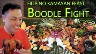 'Tackling A Boodle Fight by myself!  | Massive Filipino Kamayan Feast'