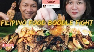 'FILIPINO FOOD BOODLE FIGHT + ONLINE COLLAB WITH @leiz lafang channel FILIPINO FOOD MUKBANG'