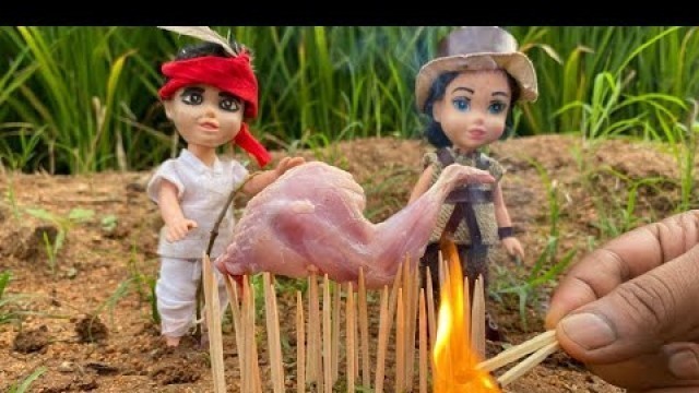 'Miniature Cooking Chicken Leg Piece  | Tiny Tandoori Chicken | The Tiny Food Hunter'