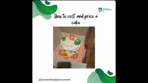 'Cake and Food costing class video'