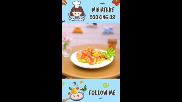 'How To Make Korean Spicy Seafood In Miniature Kitchen #Shorts #MiniatureCookingUS #minifood'