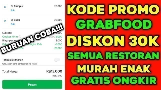 'KODE PROMO GRAB FOOD MPL'