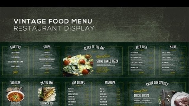 'Vintage Food Menu - Restaurant Display (After Effects Template)'