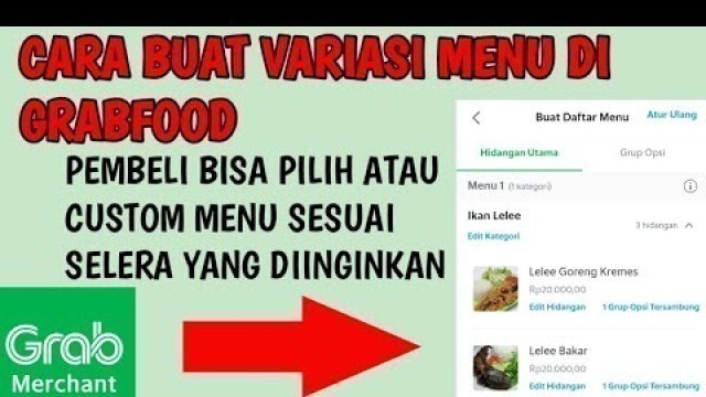 'CARA BUAT VARIASI MENU DI GRABFOOD'