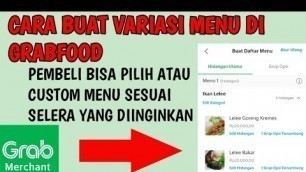 'CARA BUAT VARIASI MENU DI GRABFOOD'