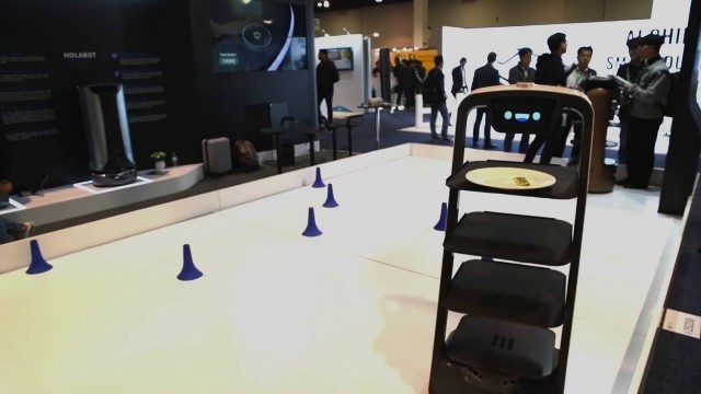 'Food delivery robot by Pudu at CES 2020'