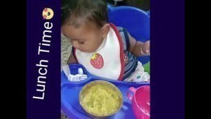 '7 month baby solid eating ❤️'