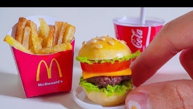 'Miniature McDonald\'s Burger with Fries & Coke | ASMR Cooking Mini Foods Sounds'