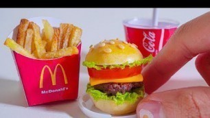 'Miniature McDonald\'s Burger with Fries & Coke | ASMR Cooking Mini Foods Sounds'