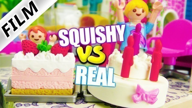 'Playmobil Film Deutsch SQUISHY vs REAL FOOD 2 CHALLENGE + BESTRAFUNG VON JULIAN! Familie Vogel'