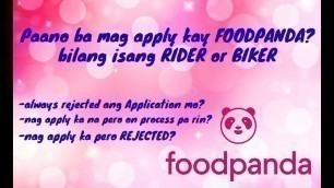 'Foodpanda Hiring. Paano mag apply ngayong 2021 #FOODPANDA #HIRING #FoodpandaApplication'