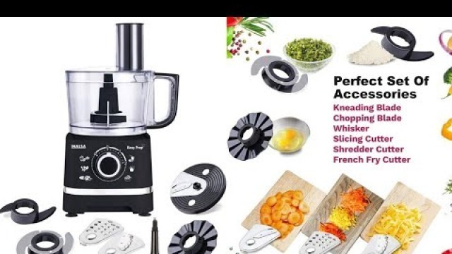 'Inalsa Food Processor Easy Prep-800-Watt with Processing Bowl & 7 Accessories (Black)'