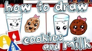 'How To Draw Cookies And Milk'