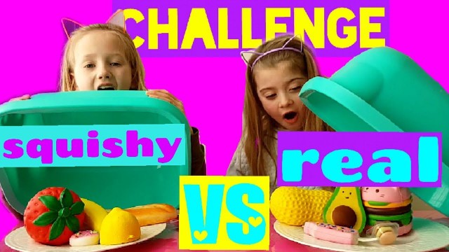 'Squishy vs real food challenge met Jackie en Keet! Wat een leuke dingen'