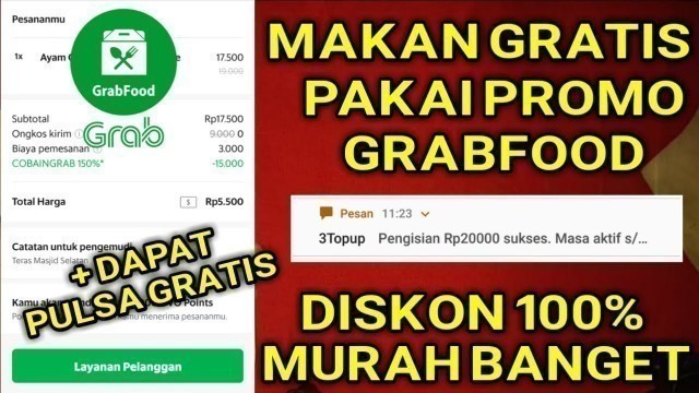 'PROMO GRAB FOOD DISKON 100%'