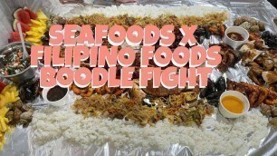 'SEAFOODS x FILIPINO FOODS BOODLE FIGHT | PILIIN MO ANG PILIPINAS BY ANGELINE QUINTO'