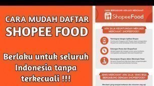 'CARA DAFTAR SHOPEE FOOD MERCHANT || PENDAFTARAN SHOPEE PARTNER'