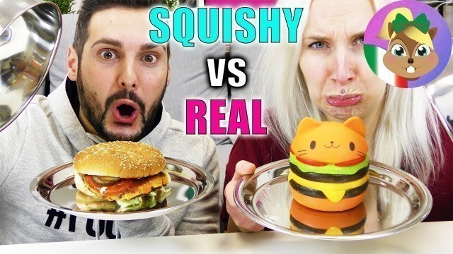 'SQUISHY FOOD VS REAL FOOD Challenge-Kaan VS Nina Slow Rising-GIOCHI VS CIBO VERO'