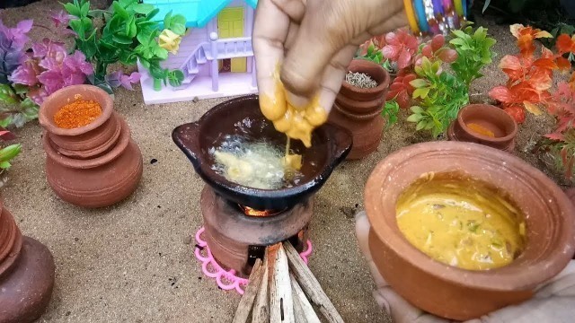 'Miniature Onion Pakora | Instant Onion Pakoda  | Mini Food Cooking | Miniature Carrot & Kaju Halwa'