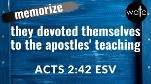 'Acts 2:42 ESV (teaching, fellowship, food, prayer): Read, recite, memorize Bible verses, scripture'