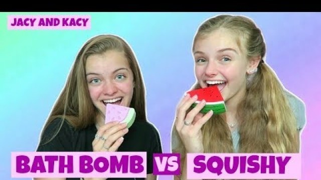 'Squishy vs Bath Bomb ~ Switch Up Challenge ~ Jacy and Kacy'