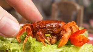 'How to cook Miniature Deep Fried Crab | ASMR Cooking Miniature Food by Tiny Cakes'