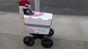 'Postmates Robot Delivery Sunset Blvd Los Angeles California USA December 10, 2020 Robots'