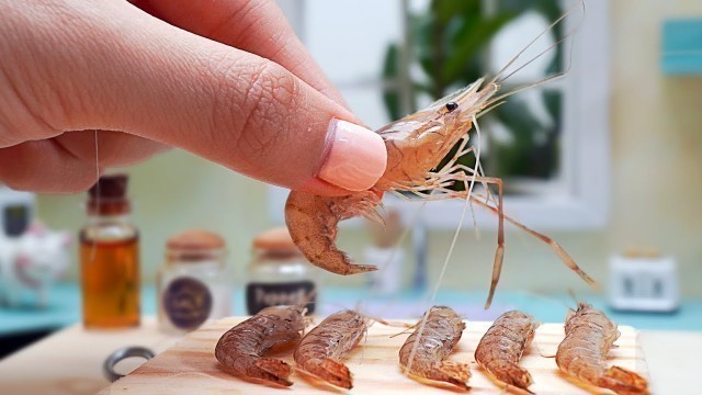 'Miniature Shrimps With Steamed Okra Recipe | Real Life Cooking Mini Food ASMR'