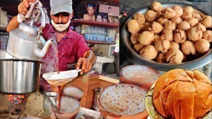 'Sharma जी की famous Bun मक्खन Gol samose CHAI | Lucknow | Street food India'